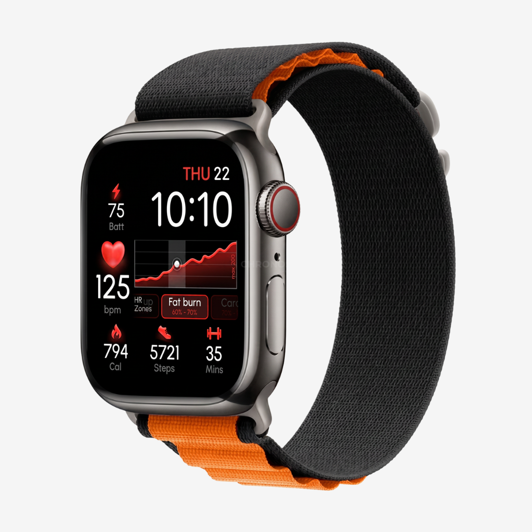 Alpine Loop Apple Watch Band - Black Orange / 42mm 44mm 45mm 49mm - Watch Band