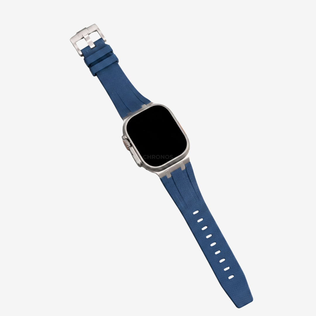 AP-Style Integrated FKM Rubber Band - Blue Silver / 46mm/45mm/44mm - Watch Band