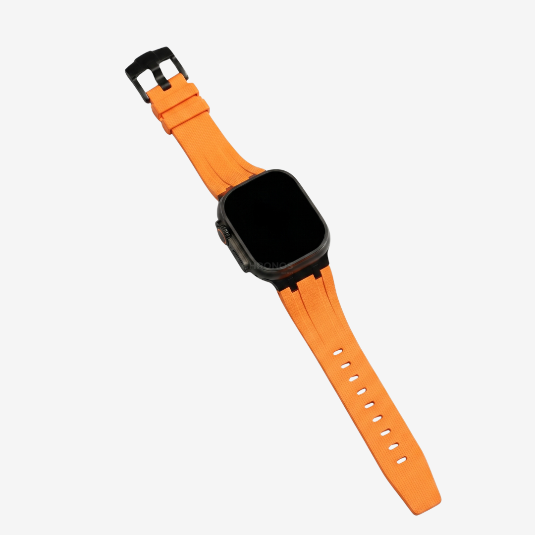 AP-Style Integrated FKM Rubber Band - Orange Black / 46mm/45mm/44mm - Watch Band