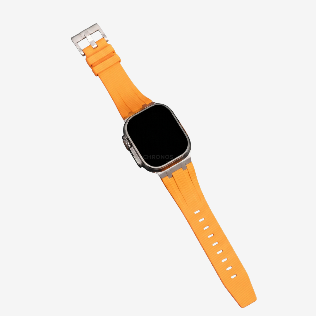 AP-Style Integrated FKM Rubber Band - Orange Silver / 46mm/45mm/44mm - Watch Band