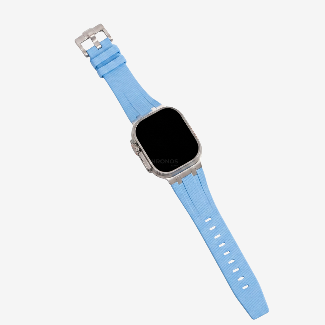 AP-Style Integrated FKM Rubber Band - Turquoise Silver / 46mm/45mm/44mm - Watch Band