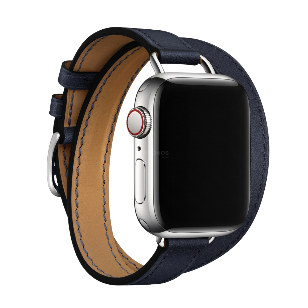 Apple Watch Band - Double Tour Leather - Blue / 38/40/41/42mm - Watch Band