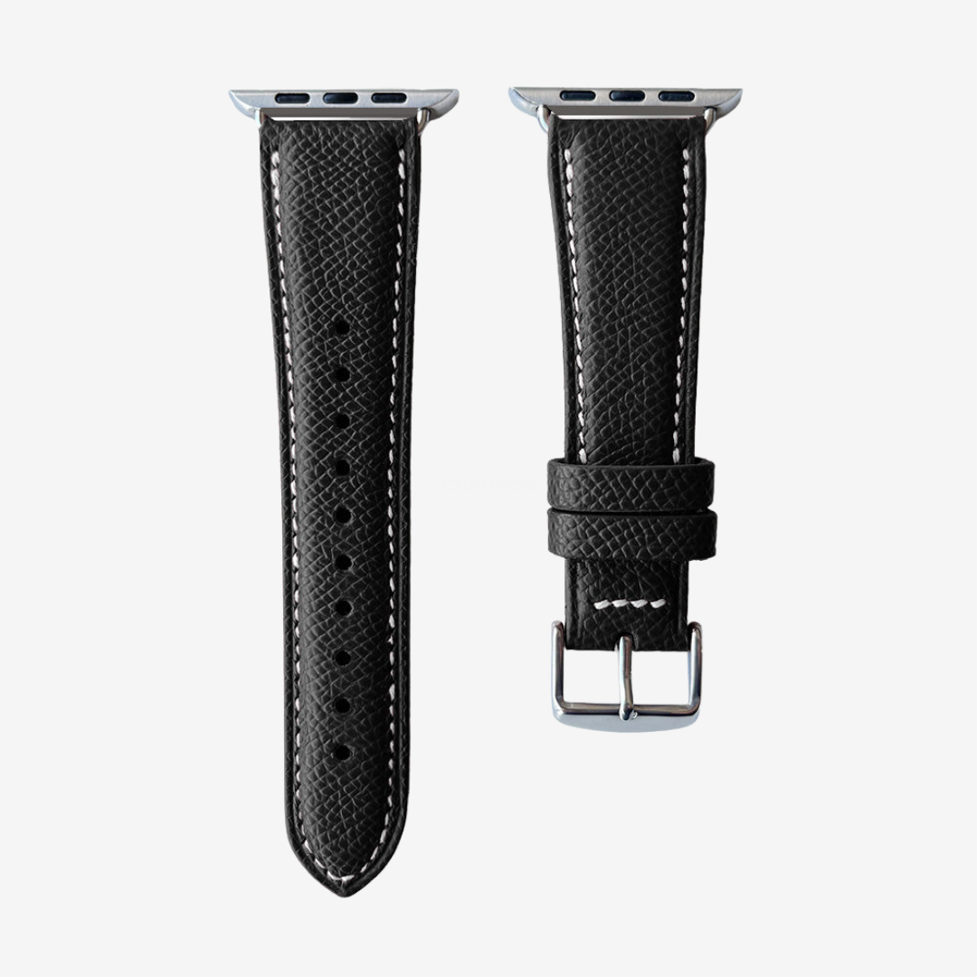 Apple Watch Band - Grained Genuine Leather - Black / Money / 44/45/46/49mm - Watch Band