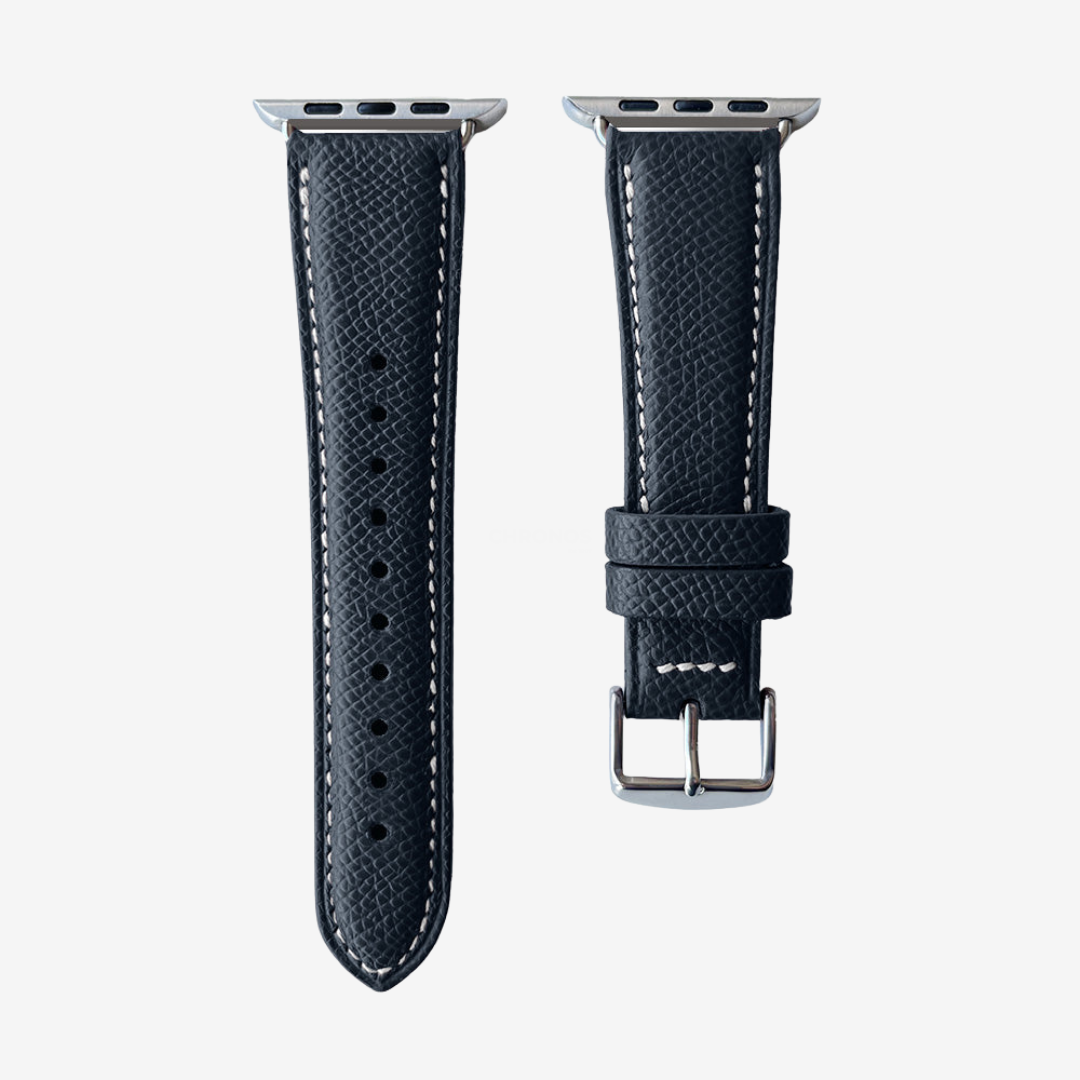 Apple Watch Band - Grained Genuine Leather - Dark Midnight Blue / Money / 44/45/46/49mm - Watch Band