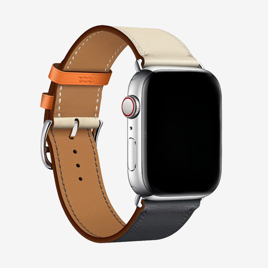 Apple Watch Band - Leather - Blue & White / 38/40/41/42mm - Watch Band