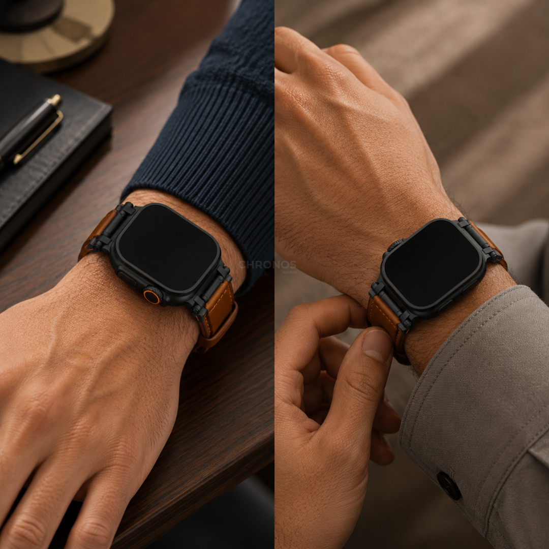 Apple Watch Band - Leather Titanium - Watch Band