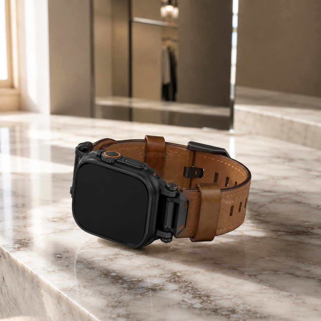 Apple Watch Band - Leather Titanium - Watch Band