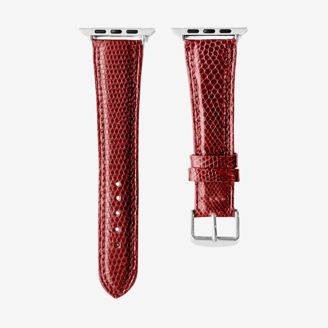 Apple Watch Band - Lizard Print Genuine Leather - Copper / Money / 44/45/46/49mm - Watch Band