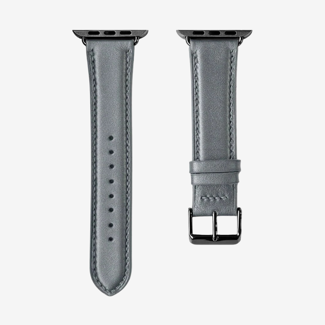 Apple Watch Band - Metallic Genuine Leather - Moonlight / Black / 44/45/46/49mm - Watch Band