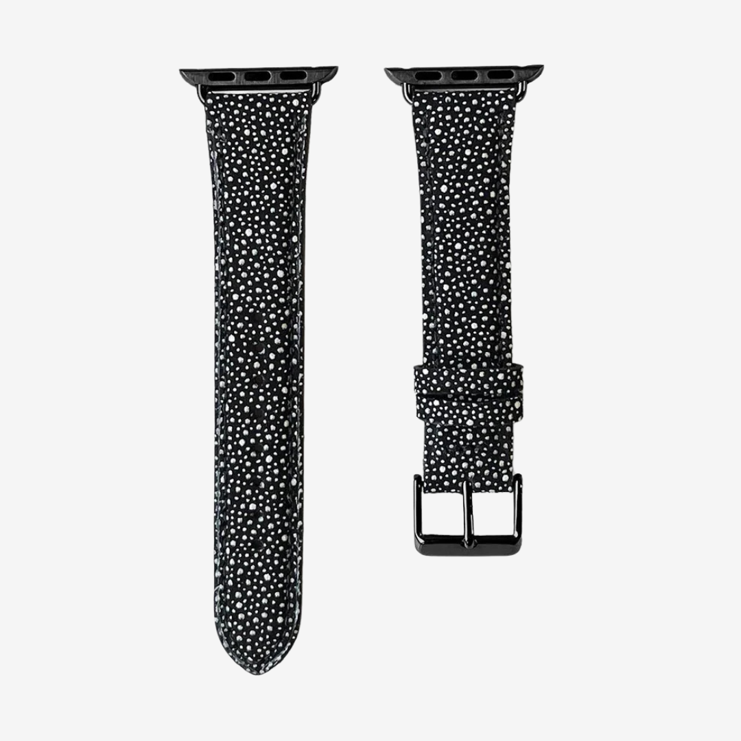Apple Watch Band - Metallic Genuine Leather - Powdery Night / Black / 44/45/46/49mm - Watch Band