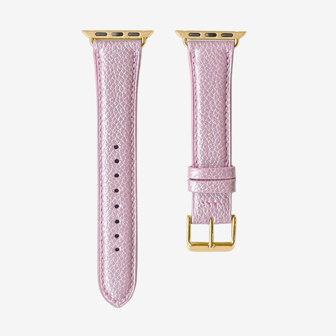 Apple Watch Band - Metallic Genuine Leather - Satin Dream / Gold / 44/45/46/49mm - Watch Band