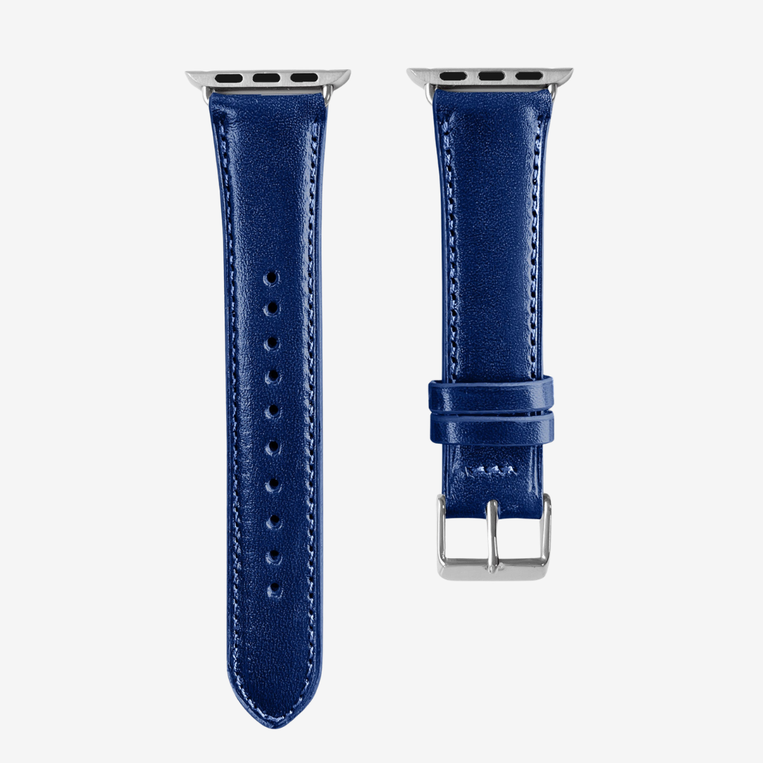 Apple Watch Band - Smooth Genuine Leather - Bright Blue / Money / 44/45/46/49mm - Watch Band