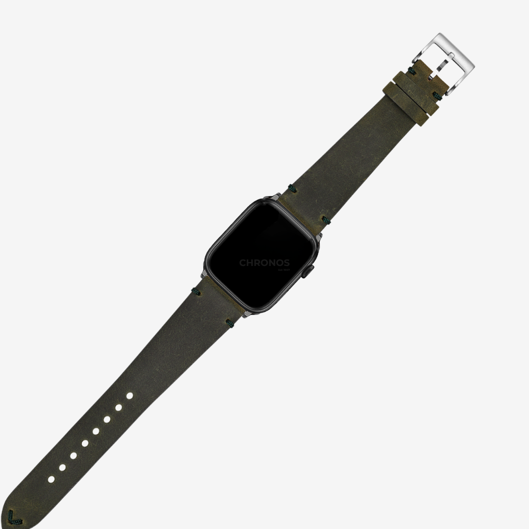 Apple Watch Band - Vintage Crazy Horse Leather - Dark Green - Watch Band