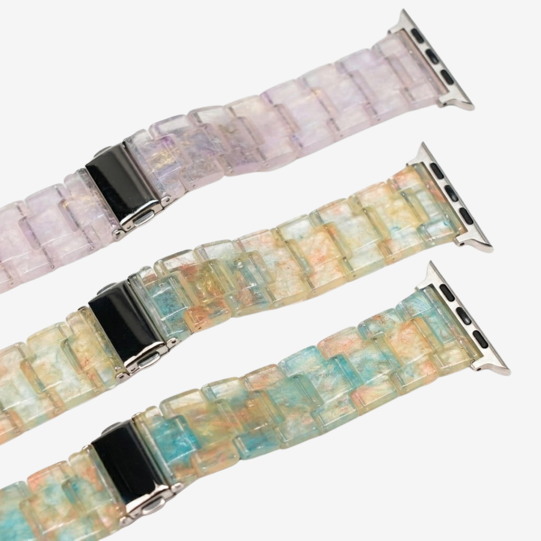 Carrara Marble Resin Link Strap - Watch Band