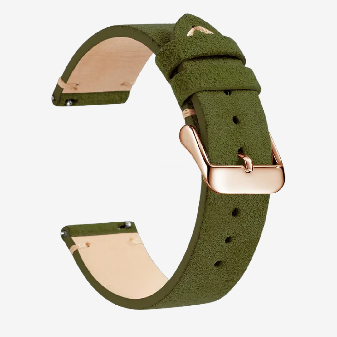 Coros Watch Band - Genuine Leather - Army Green 4 - Watch Band