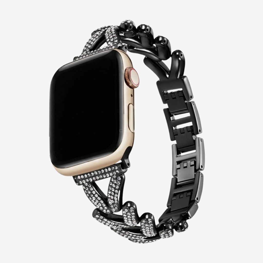 Diamond-encrusted Stainless Steel Band - Watch Band