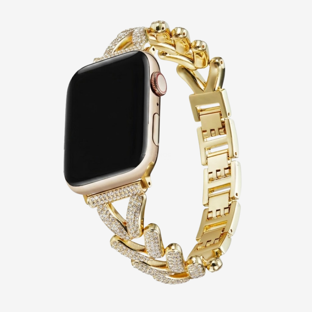 Diamond-encrusted Stainless Steel Band - Watch Band