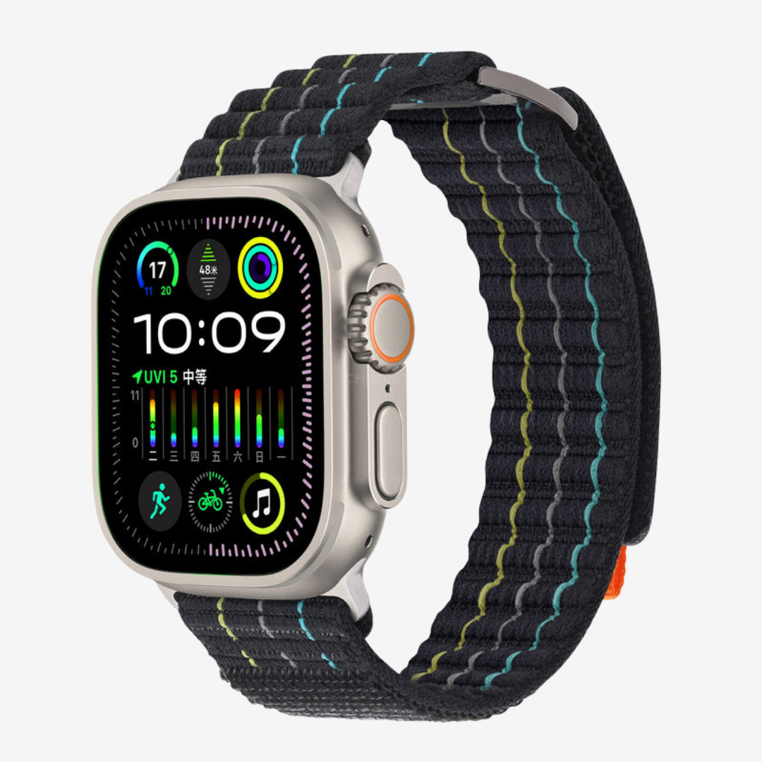 FOCUS Trail Loop Nylon Band For Apple Watch - Black / 49mm/46mm/45mm/44mm - Watch Band