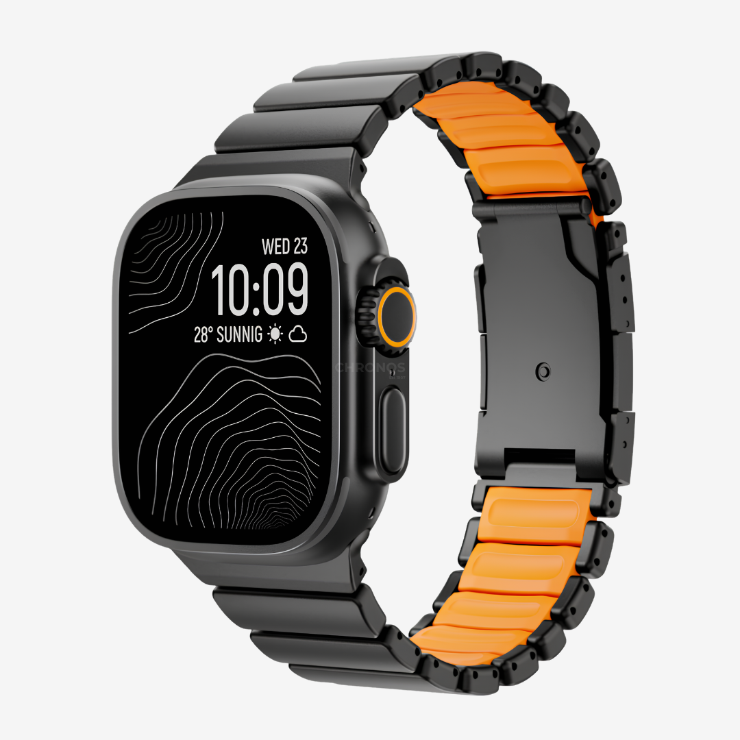 GEMINI Titanium Band - Black Orange / 46mm/45mm/44mm - Watch Band