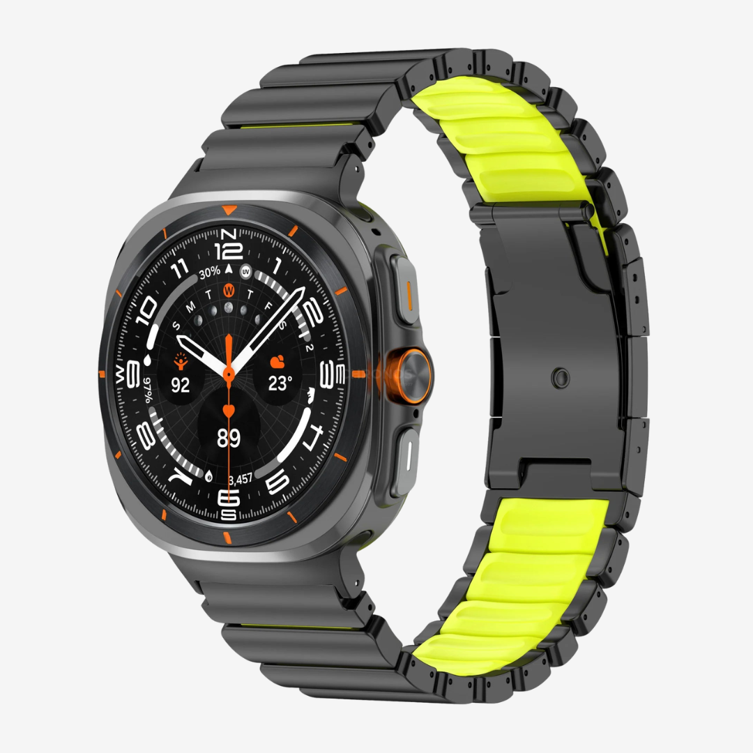 GEMINI Titanium Band For Samsung Galaxy Watch - Black Neon Green / Galaxy Watch Ultra 47mm - Watch Band