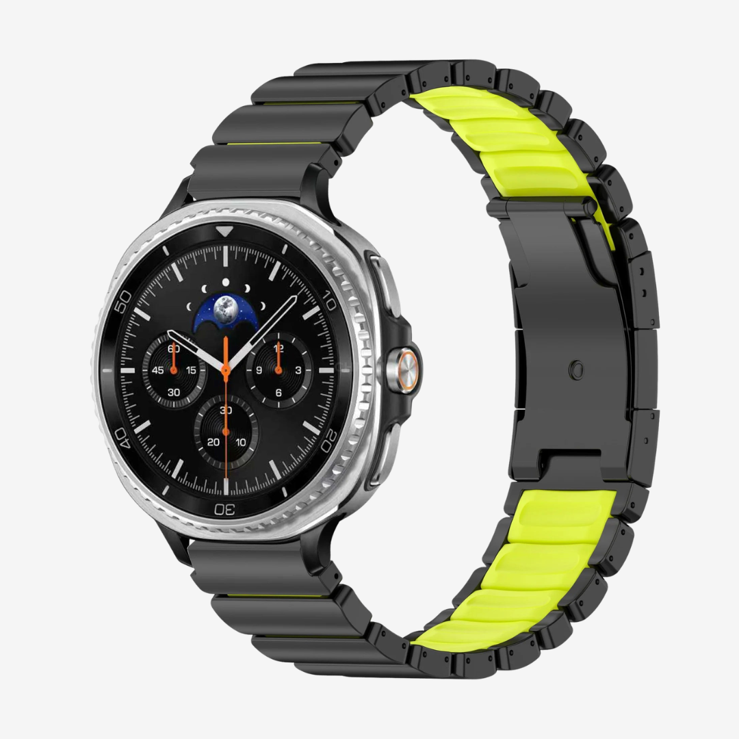 GEMINI Titanium Band For Samsung Galaxy Watch - Black Neon Green / Galaxy Watch 8 Classic 46mm - Watch Band