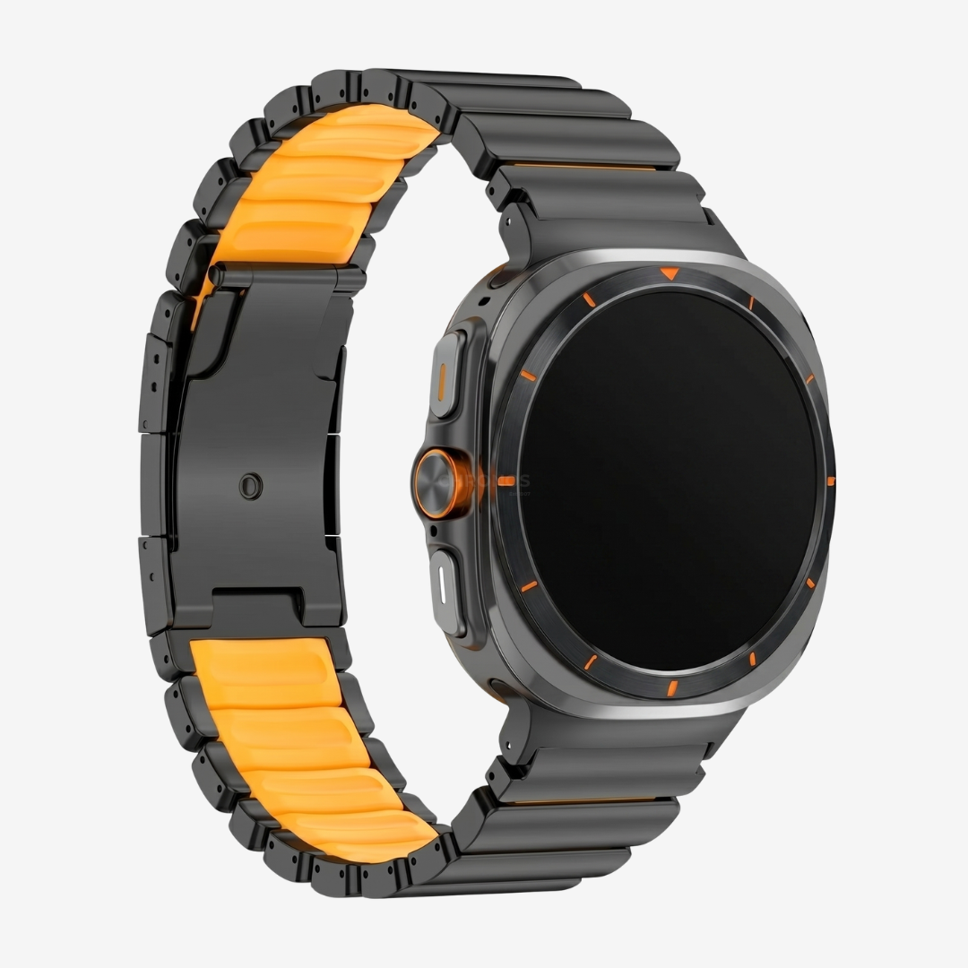 GEMINI Titanium Band For Samsung Galaxy Watch - Black Orange / Galaxy Watch Ultra 47mm - Watch Band