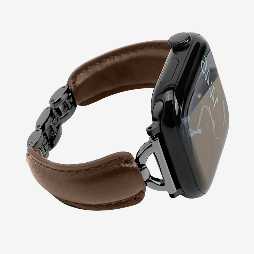 Glamour Leather Bracelet - Brown Black / 49mm/46mm/45mm/44mm - Watch Band
