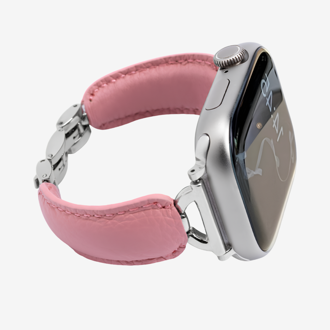 Glamour Leather Bracelet - Rose Pink / 49mm/46mm/45mm/44mm - Watch Band