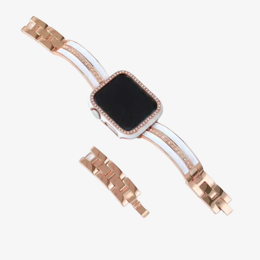 Glimmer Bracelet For Apple Watch - White-Rose Gold / 49mm/46mm/45mm/44mm - Watch Band
