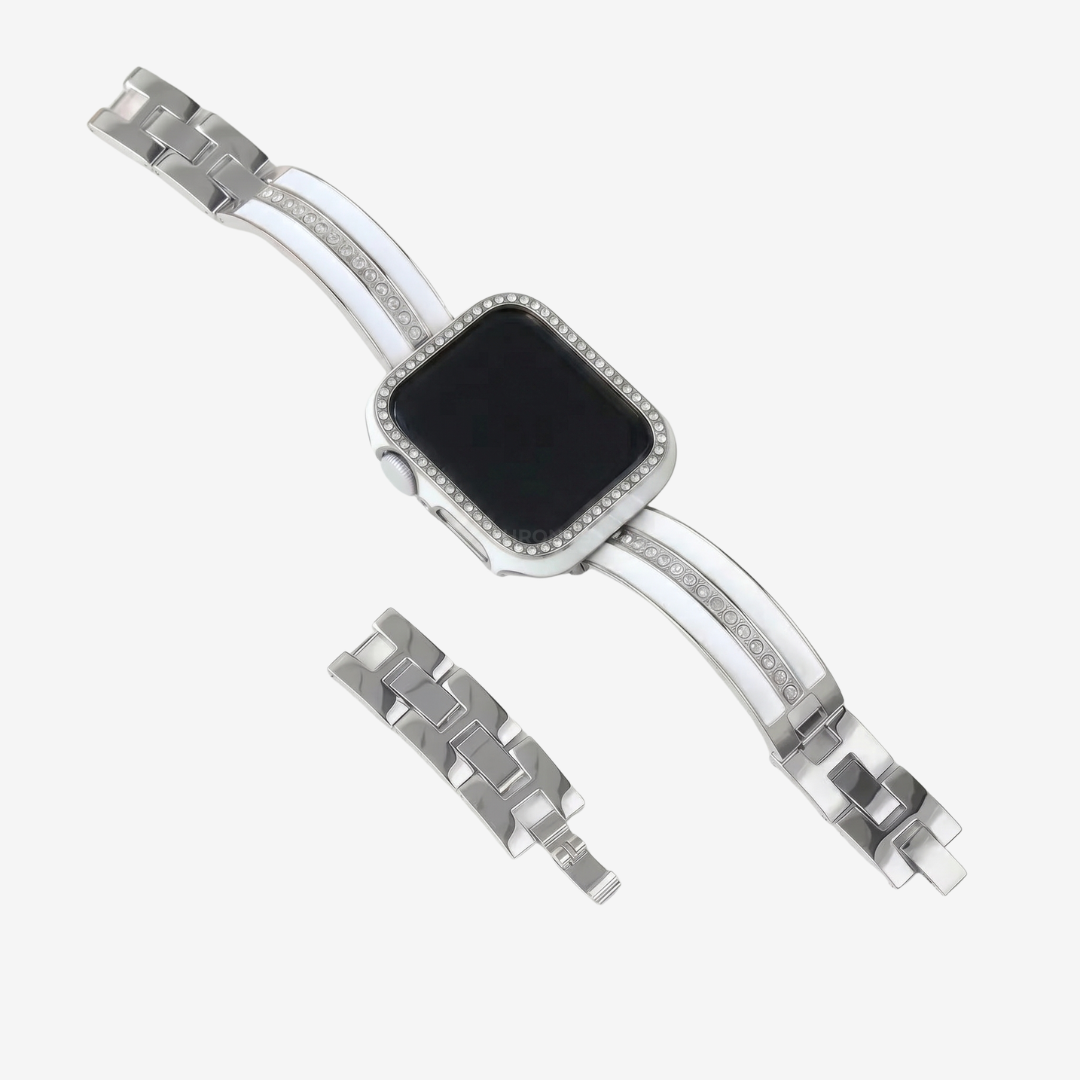 Glimmer Bracelet For Apple Watch - White-Silver / 49mm/46mm/45mm/44mm - Watch Band
