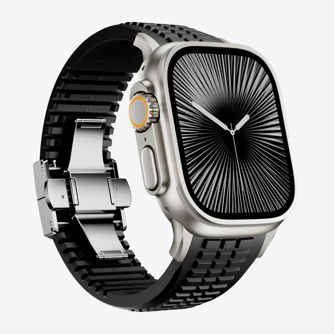 GR Modern Band For Apple Watch - Black-Silver Buckle / 49mm - Watch Band