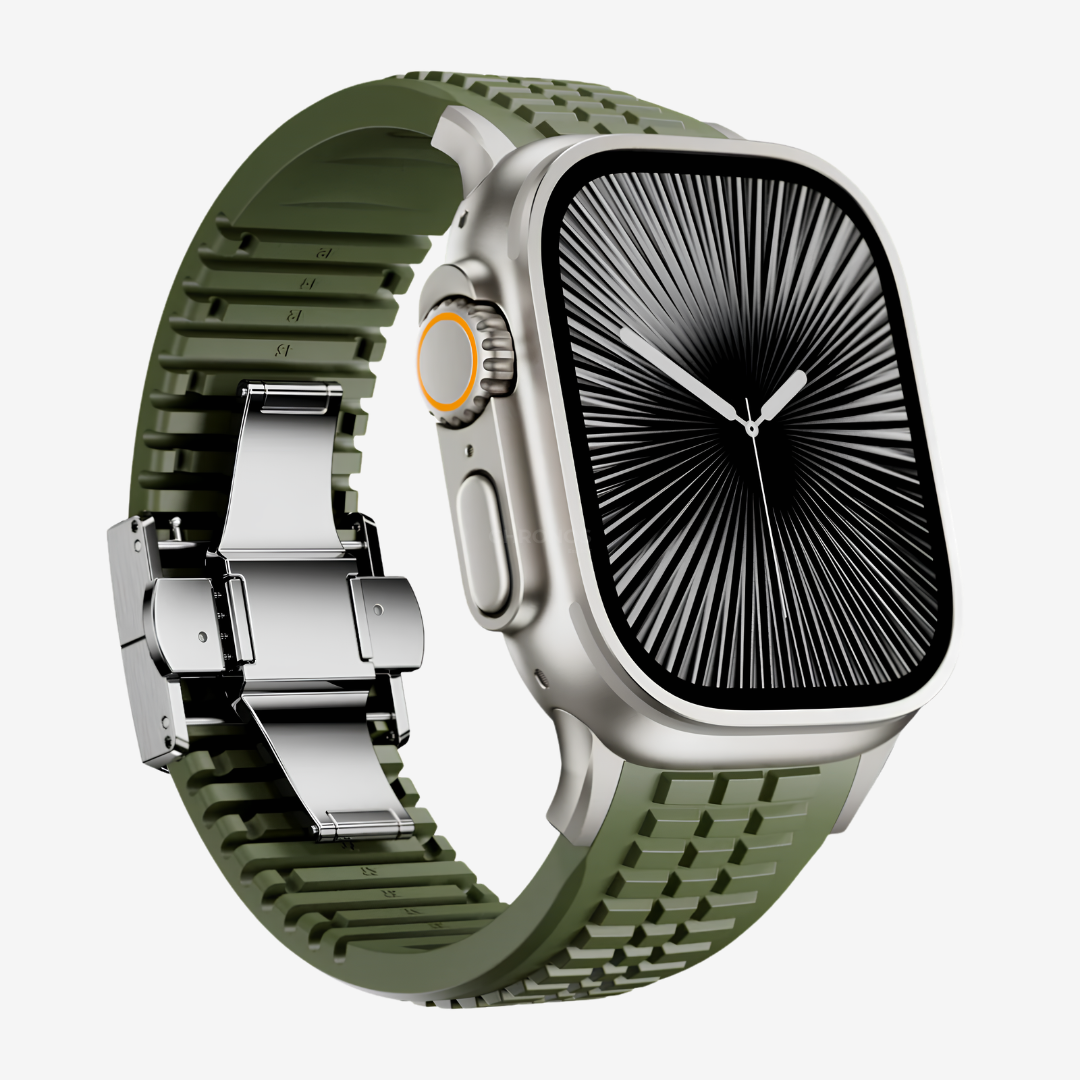GR Modern Band For Apple Watch - Green-Silver Buckle / 49mm - Watch Band