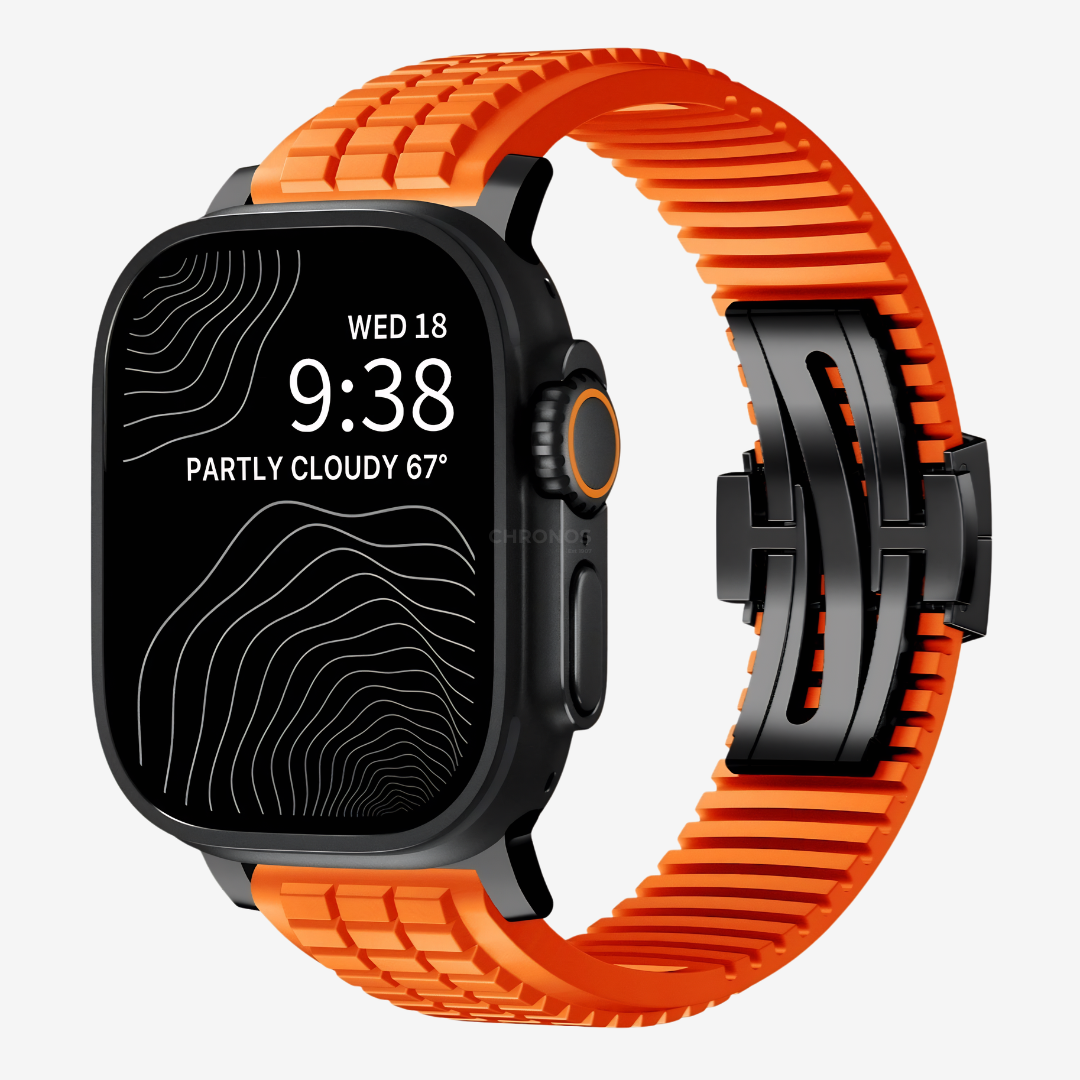 GR Modern Band Upgraded Version For Apple Watch - Orange Band-Black Buckle / 49mm - Watch Band