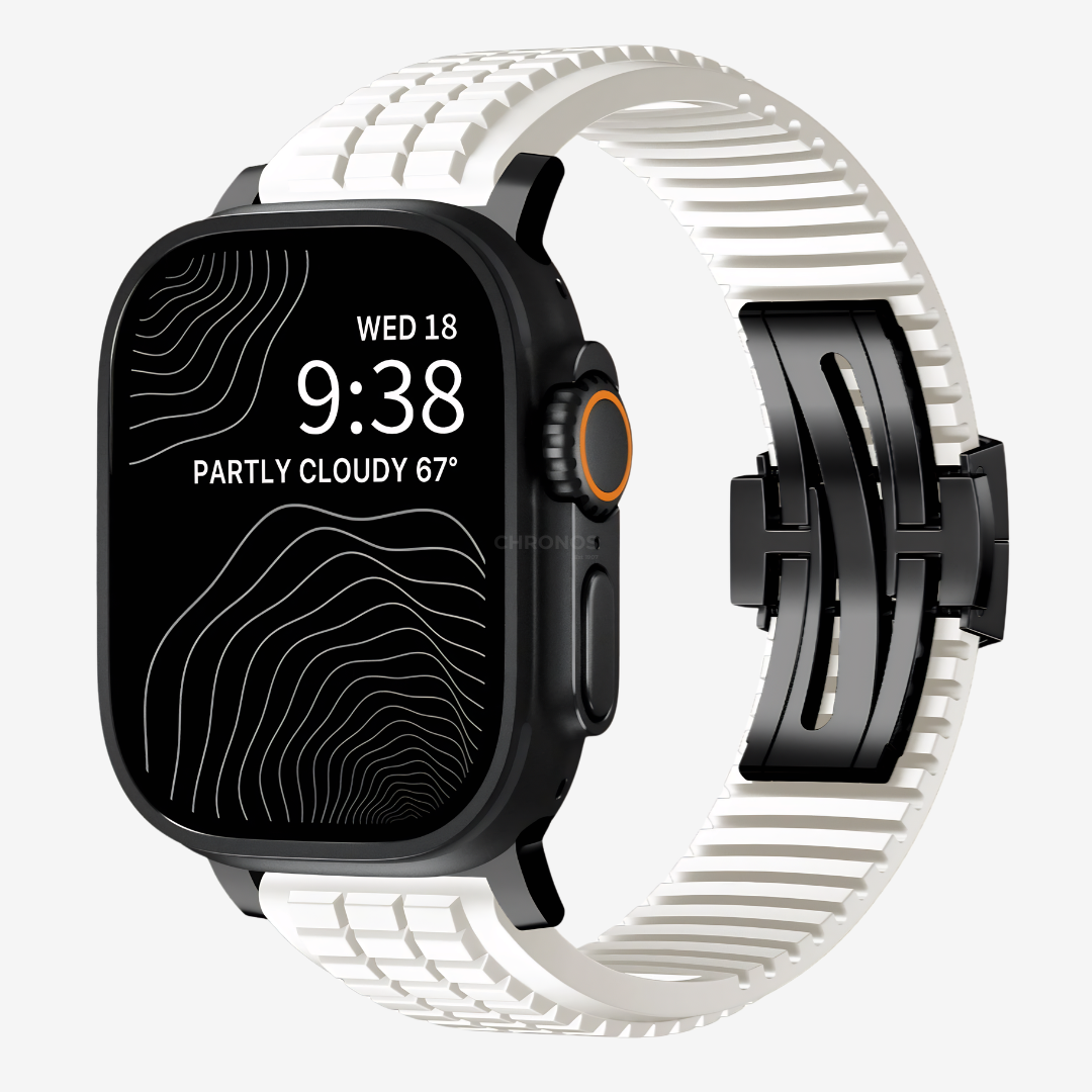 GR Modern Band Upgraded Version For Apple Watch - White Band-Black Buckle / 49mm - Watch Band