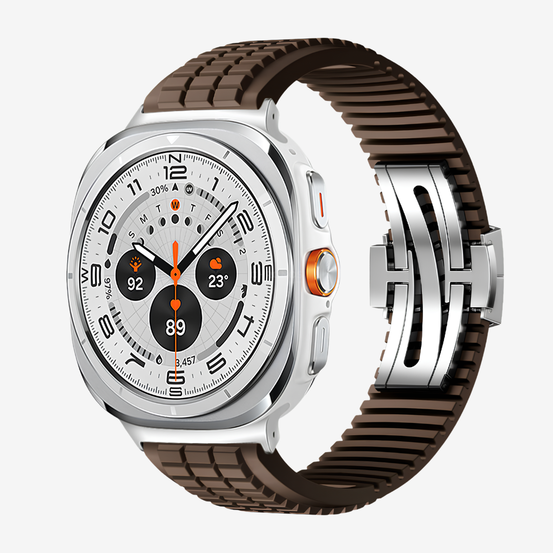 GR Modern Band Upgraded Version For Samsung Galaxy Watch - Brown-Silver Buckle / Galaxy Watch Ultra 47mm - Watch Band