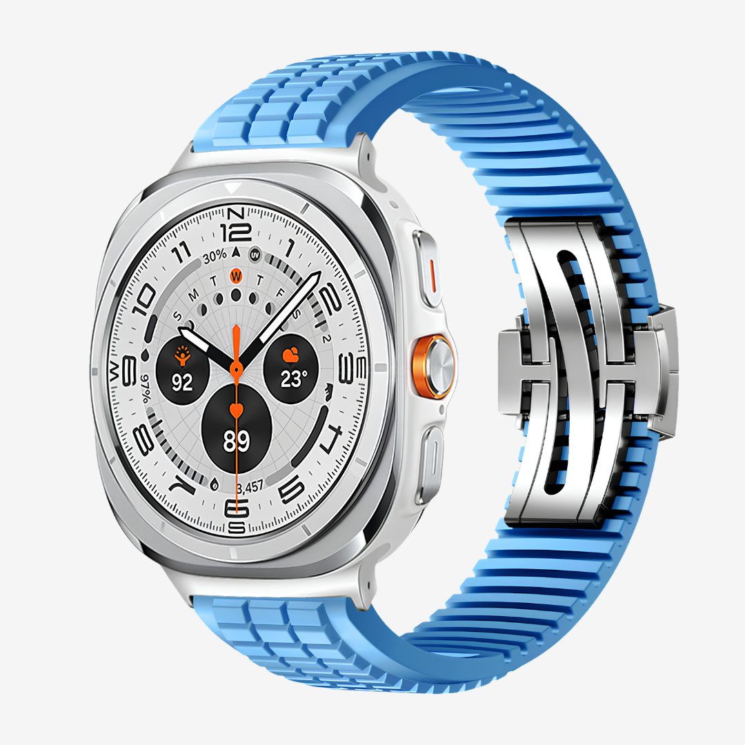 GR Modern Band Upgraded Version For Samsung Galaxy Watch - Turquoise-Silver Buckle / Galaxy Watch Ultra 47mm - Watch