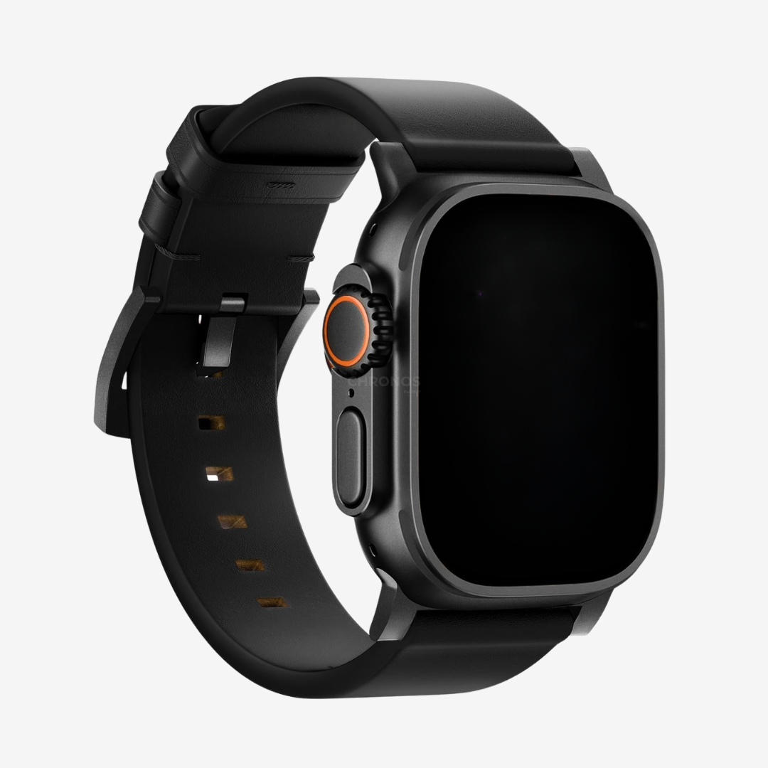 Horween Leather Band - Black / Black / 49mm - Watch Band