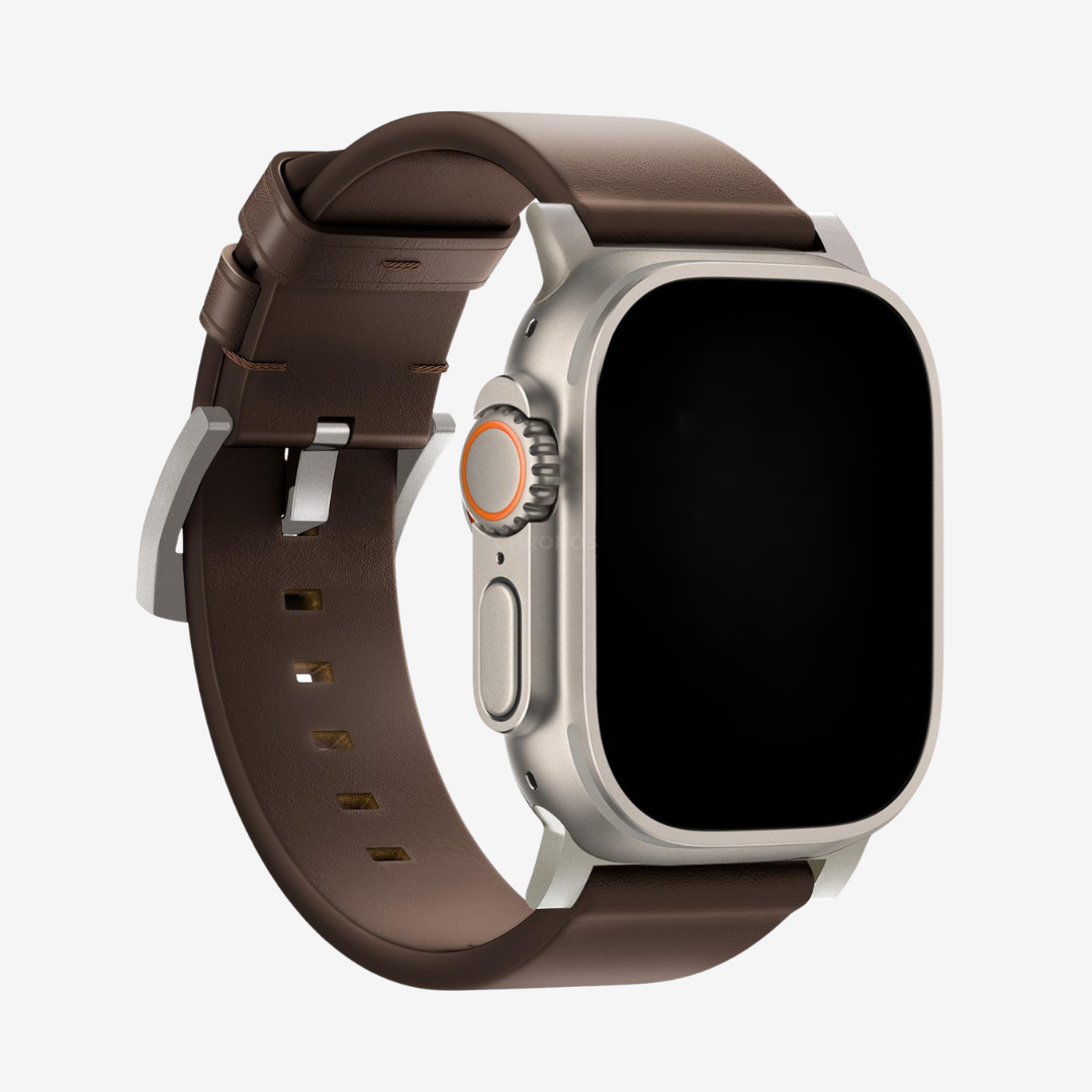 Horween Leather Band - Rustic Brown / Silver / 49mm - Watch Band
