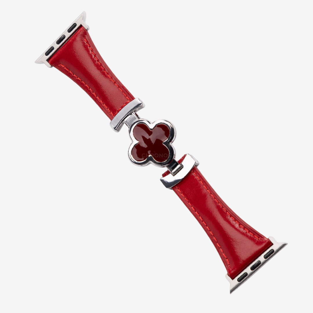 Lucky Leather Strap - Red Silver / 49mm/46mm/45mm/44mm - Watch Band