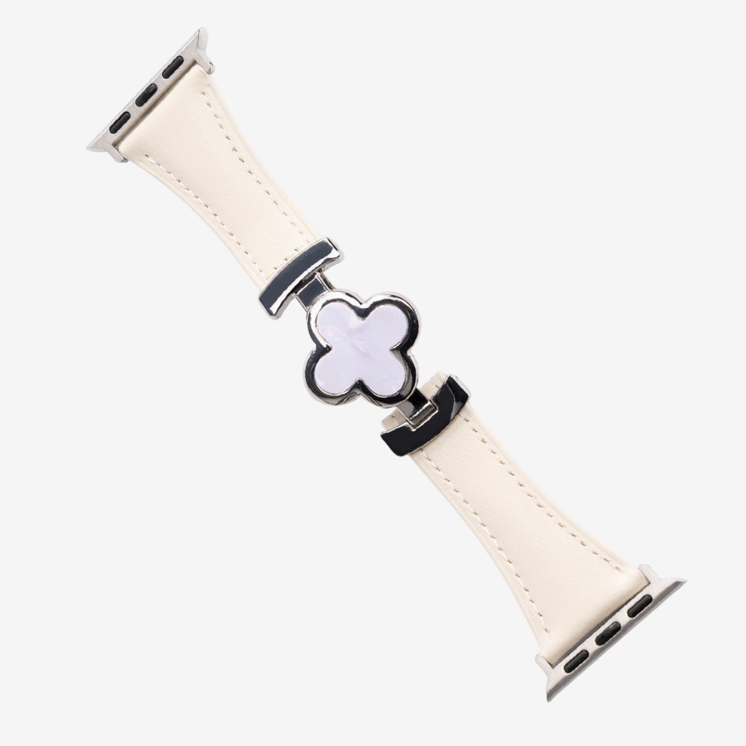 Lucky Leather Strap - White Silver / 49mm/46mm/45mm/44mm - Watch Band
