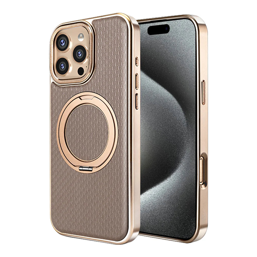 Luxury Leather MagCase with Rotating Bracket Holder - Watch Case