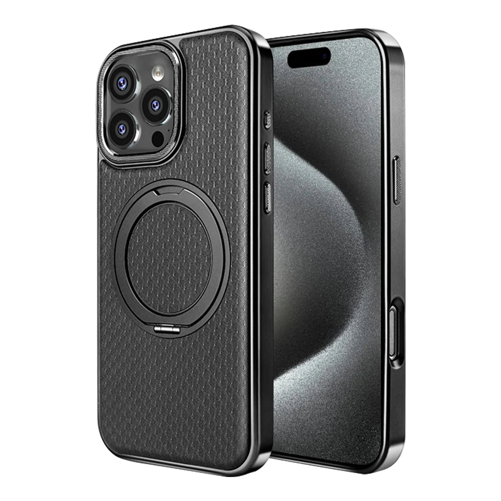 Luxury Leather MagCase with Rotating Bracket Holder - Watch Case