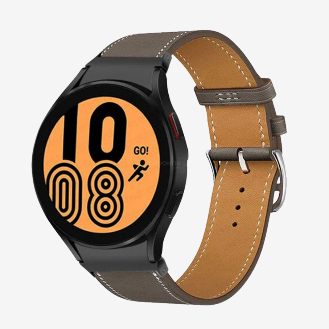 Samsung Watch Band - 20Mm (Cuir Véritable) - Beige Black - Watch Band