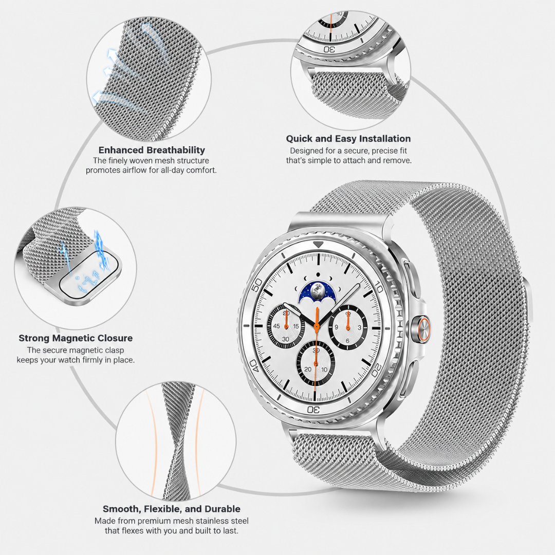 Samsung Watch Band - Galaxy Watch 8 (Milanese Steel) - Watch Band