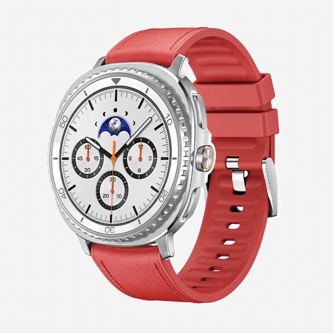 Samsung Watch Band - Galaxy Watch 8 (Sporty Leather) - Red - Watch Band