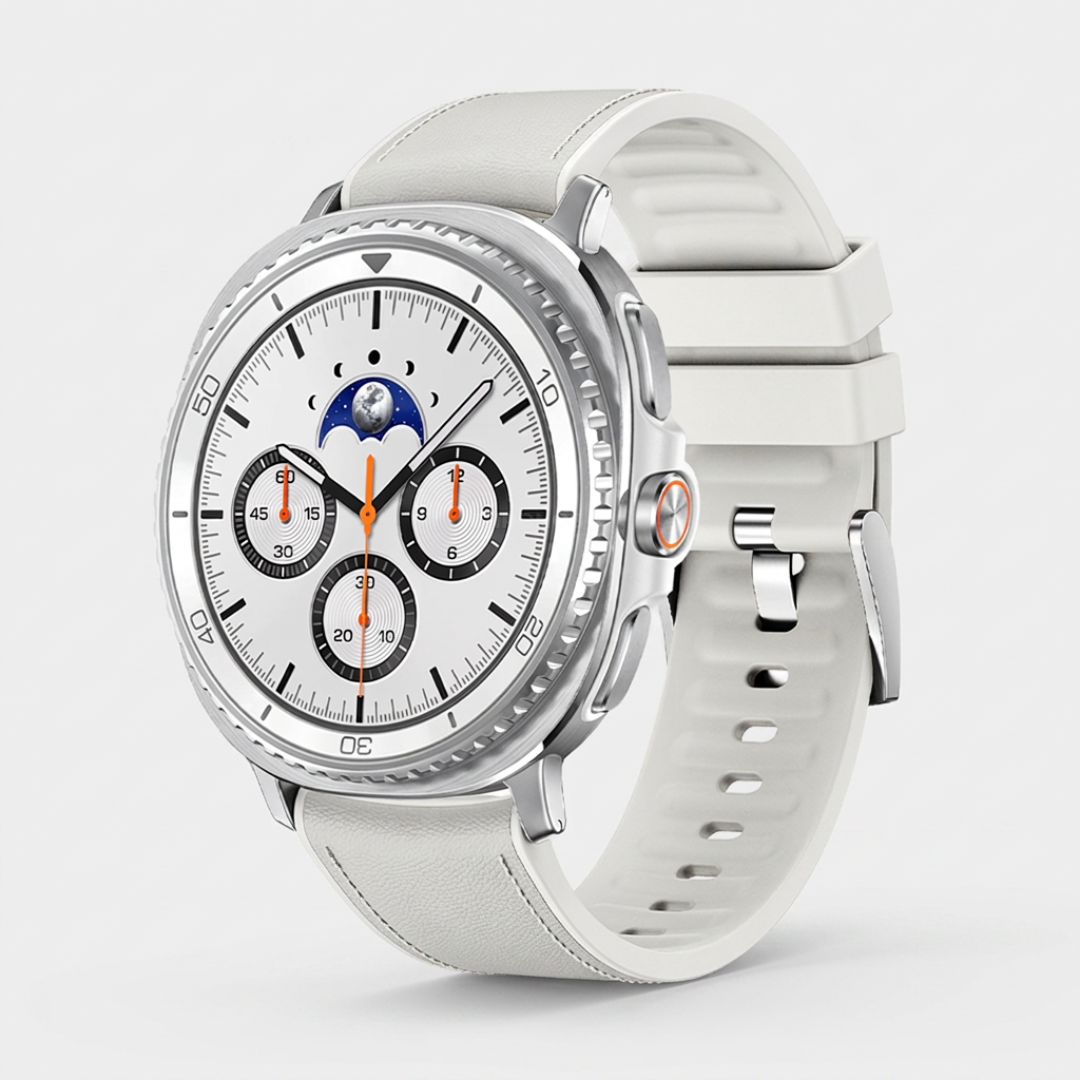 Samsung Watch Band - Galaxy Watch 8 (Sporty Leather) - White - Watch Band