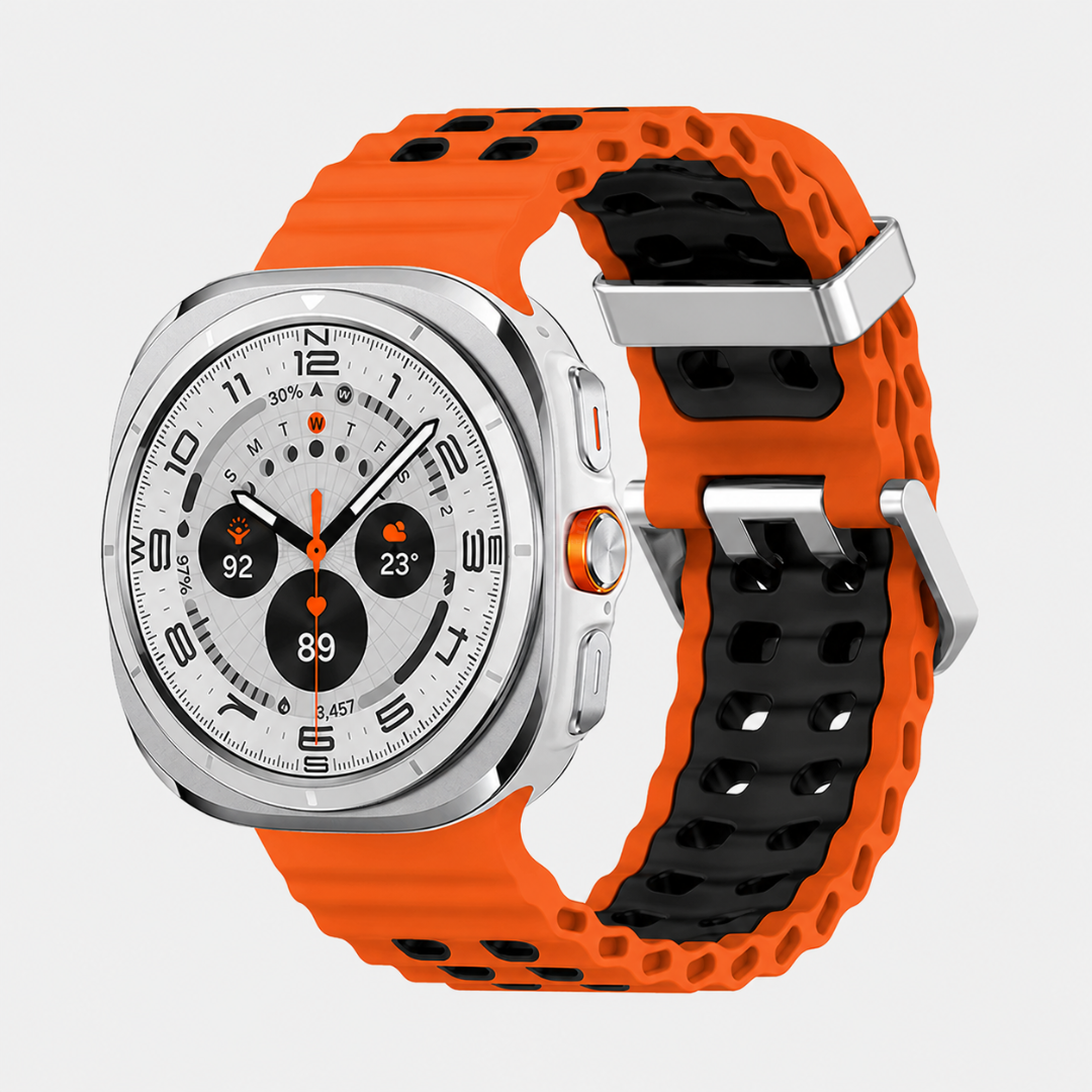 Samsung Watch Band - Ultra (Sport Marin) - Orange / Silver - Watch Band