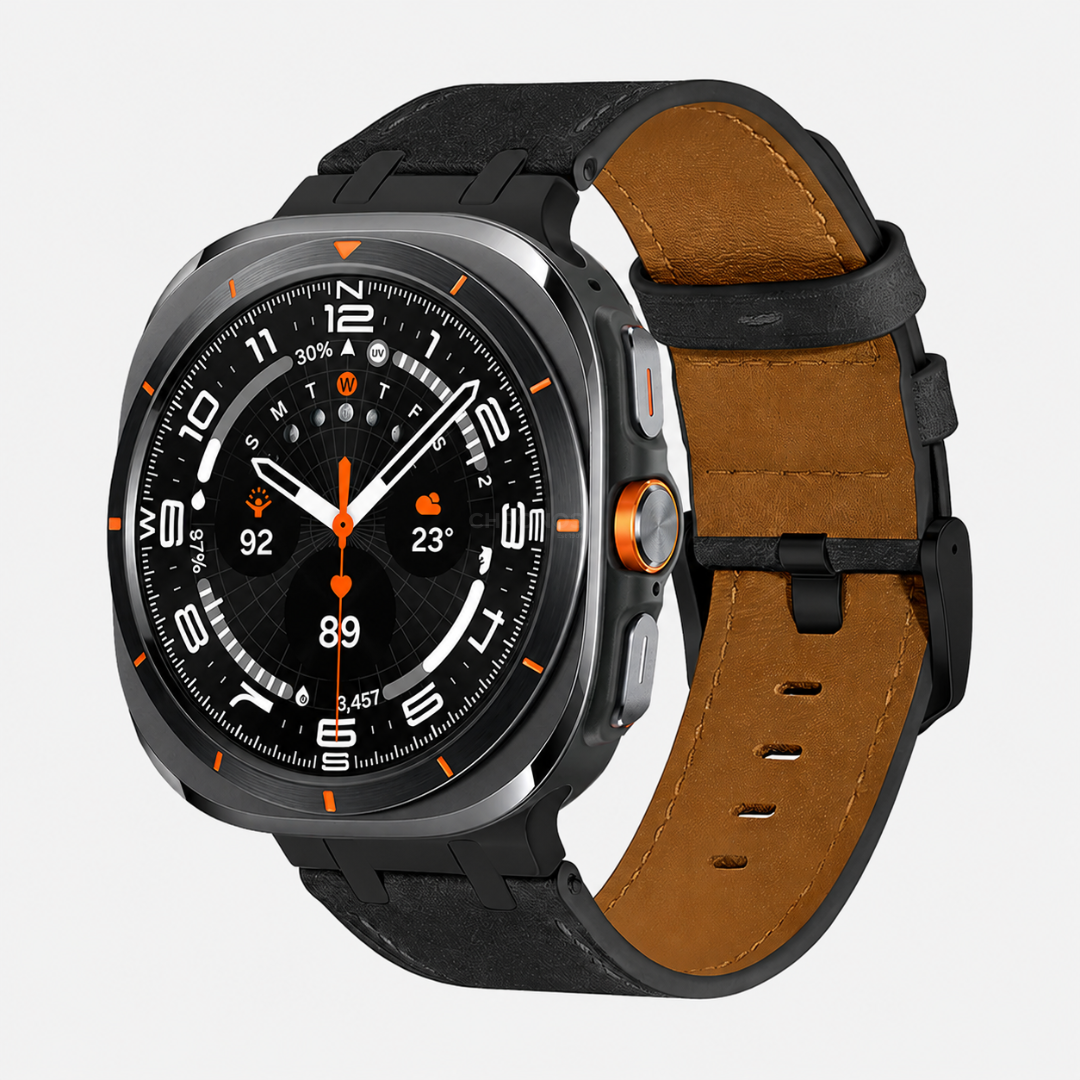 Samsung Watch Band - Ultra (Vintage Leather) - Black / Black - Watch Band