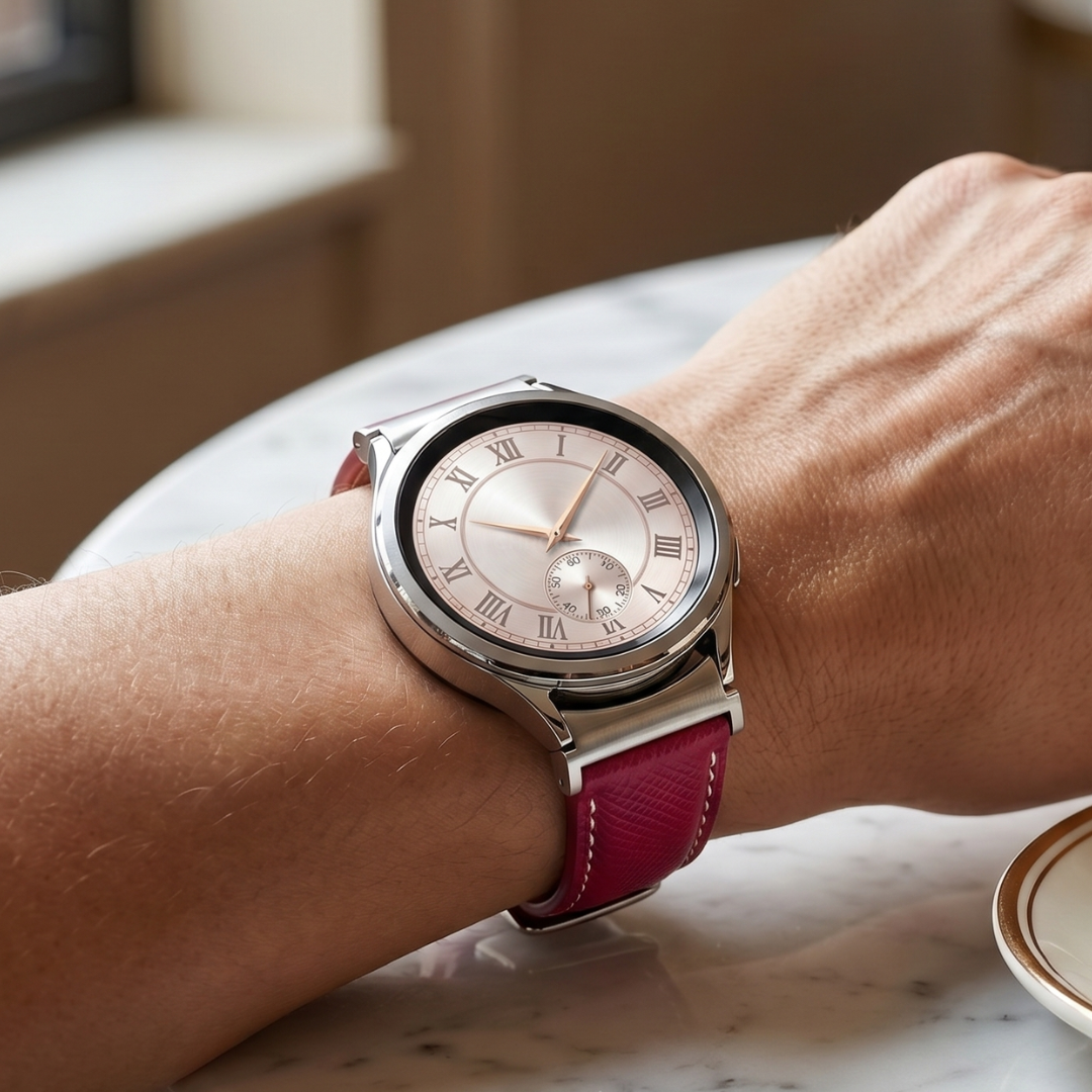 Le Chromatique - Bracelet Samsung 20Mm (Cuir Véritable Grainé) - Watch Band