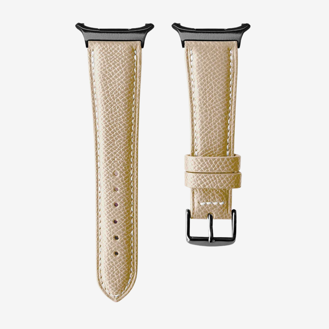 Le Chromatique - Bracelet Samsung Ultra (Cuir Véritable Grainé) - Sand / Black - Watch Band